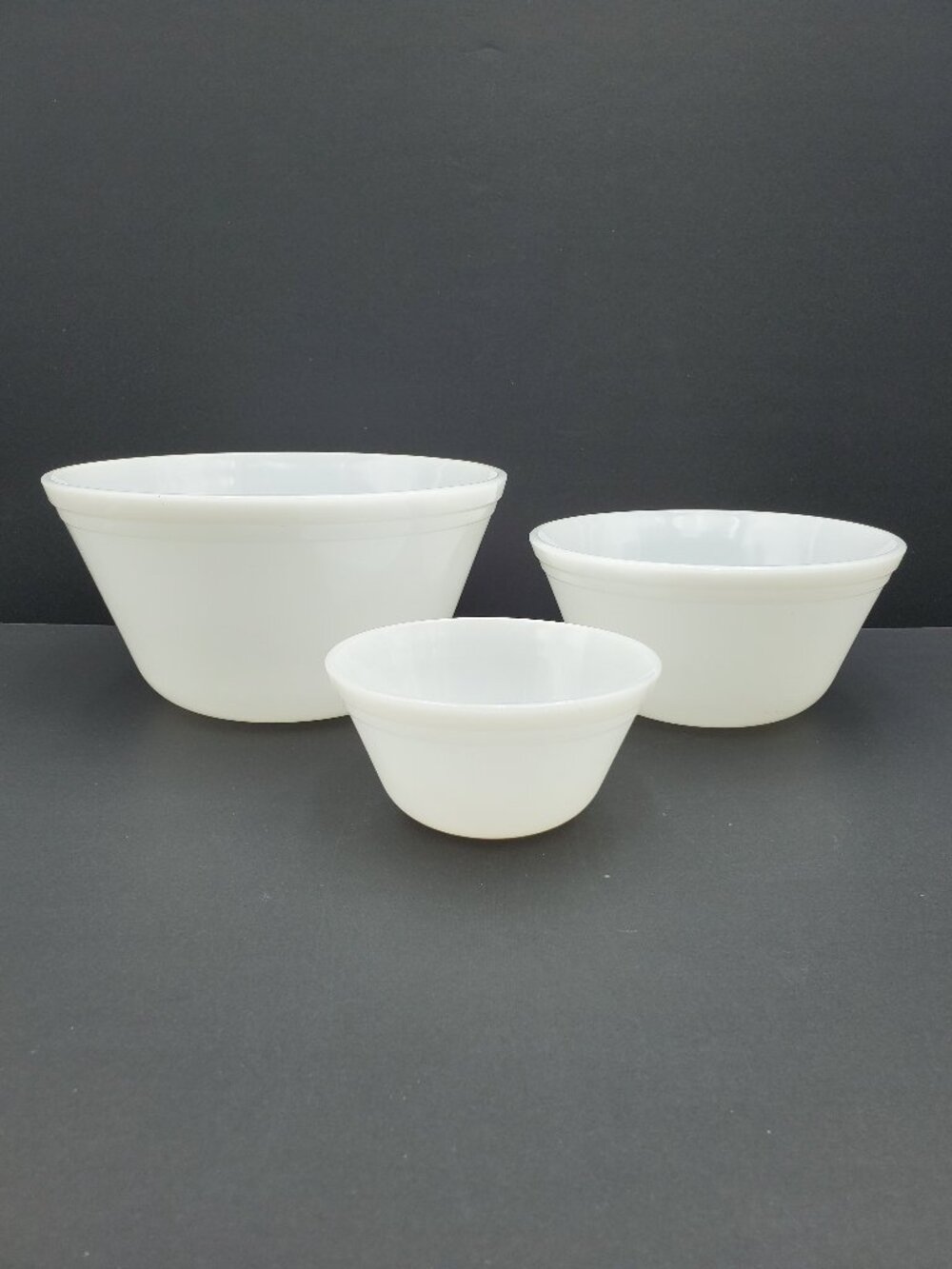 Federal Glass White Milk Glass Mixing Bowls Federal Opal Glass Nesting Bowls